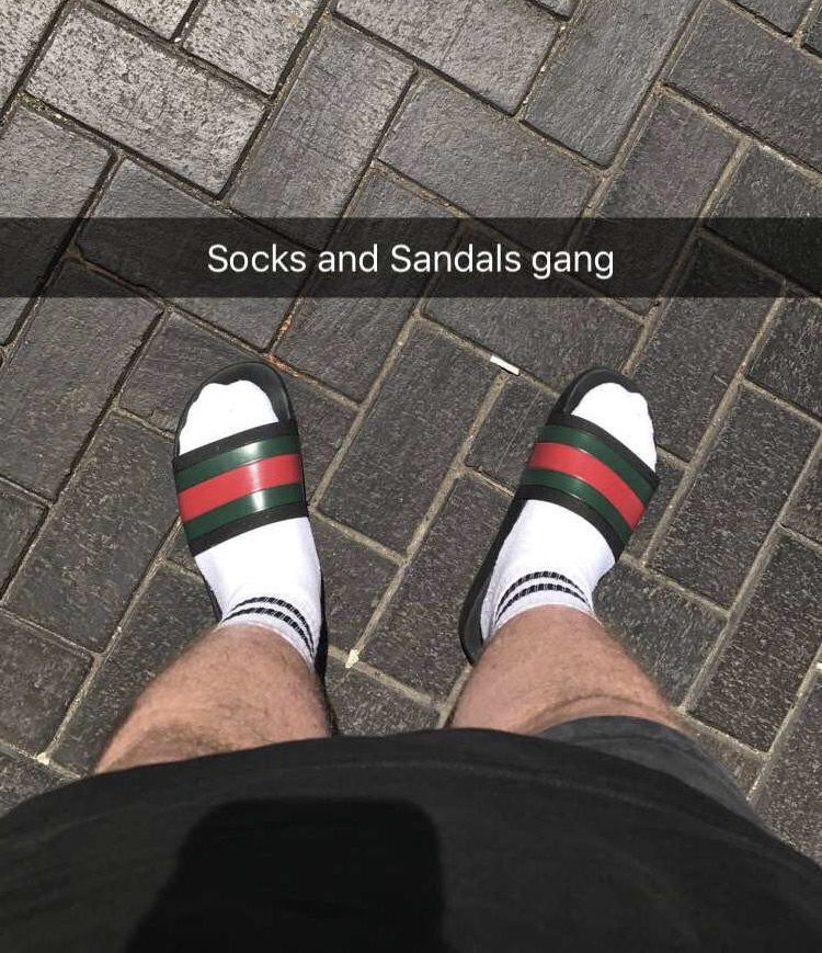 socks for gucci slides 1